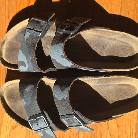 Birkenstock Double-Strap Camo Sandals - Brown/Gray, Size 43 main image 9